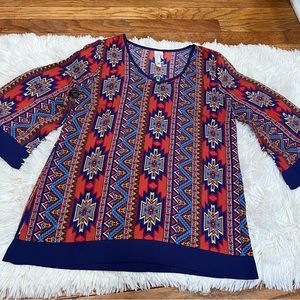 Pink Owl tribal women’s tunic top size S